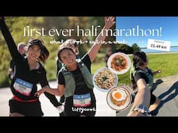 couch to half marathon 🏃🏻‍♀️💨 & everything i ate (as a beginner) | lessons learned, training tips