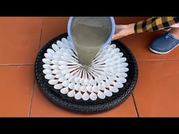 WOW, Ideas From Plastics Spoons And Cement. Make Coffee Table And Flower Pots At Home