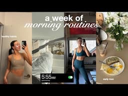 WEEK OF MORNING ROUTINES | waking up at 5AM, workouts, breakfast inspo & motivation