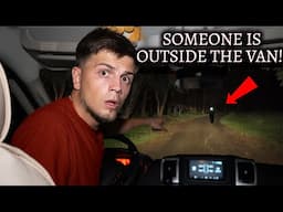 TERRIFYING CAMPING IN MY VAN AT HAUNTED FOREST - SOMEONE WAS OUTSIDE THE VAN! VERY SCARY