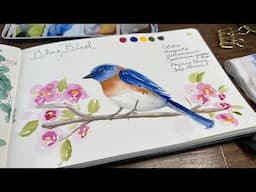 Watercolor Journal Day 199 (Bluebird)