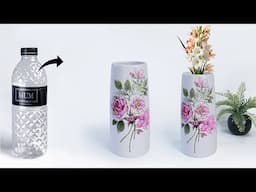 Plastic bottle Flower vase making || Best out of waste