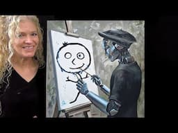 AI ROBOT ARTIST PAINTS THE MONA LISA -Learn How to Draw and Paint an AI Robot Portrait with Acrylics