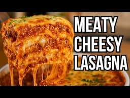 The BEST Homemade LASAGNA! Beefy Cheesy DELICIOUS Lasagna Recipe!