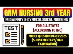 Gnm 3rd Year Midwifery and Gynecological Nursing Question Paper 2025