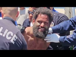 Another homeless man attacked workers in Venice Beach.