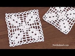 Crochet square motif tutorial Crochet lace motif patterns free