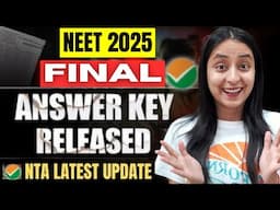 NTA Update: NEET 2025 Final Answer Key Released🔥 #neet #neet2025 #update