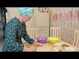 Muslim woman preparing national Tatar dish in Russia