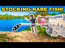 Stocking BIG EXOTIC Fish in CAMPGROUND and WAREHOUSE Pond!!!