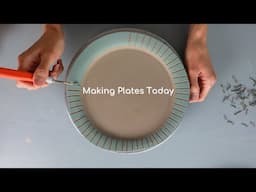 Shaping & Carving Plates by Hand // A Cozy Pottery Studio Vlog