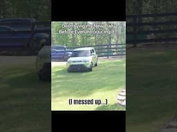 I TOTALED MY CAR IN MY FRONT YARD?! #destroyed #crash #wreck #cars #itsjusta6 #funny #oops #kia