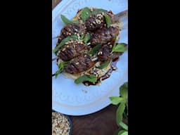 Lamb Koftas with Hummus and Pomegranate Molasses
