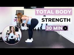 30 Min Full Body Strength Training Workout with Dumbbells | Arms, Legs, Abs | Amanda Fadul
