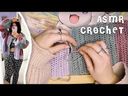 ASMR crochet a cardigan with me 🧶 ear-to-ear soft speaking