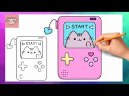 How To Draw Pusheen Gaming Handheld | Cute Easy Drawing Tutorial