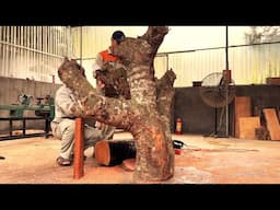 How To Make A Super Sturdy Table With Legs Made From A Super Large Lychee Tree Stump