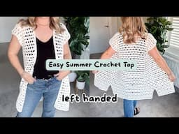 LEFT HANDED CROCHET: The Summer Crochet Top you NEED to make! EASY Tutorial