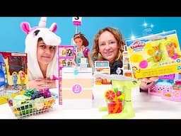 Einkauf fürs Einhorn Café! Neue Saftpresse und bunte Play Doh Knete-Überraschungen! 🦄🍹