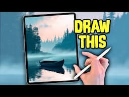 PROCREATE Landscape Drawing Tutorial - Boat Lake