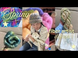 spring vlog! ❀ baby animals, embroidery, lots of fiber, and a DIY niddy noddy