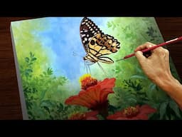 How to Paint Butterfly in Acrylics / Time-lapse / JMLisondra