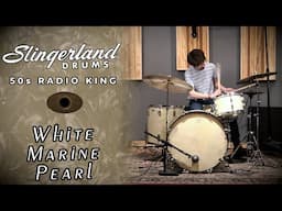 50s Slingerland Radio King Drum Kit - White Marine Pearl & GMD Nebula Cymbal