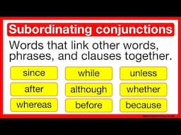Subordinating conjunctions in English 🤔| Learn about subordinating conjunctions with sentences