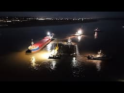 Rescue Effort to refloat the Grounded H&S Wisdom Cargo Vessel