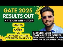 GATE 2025 Result : GATE 2025 Marks Vs Score Vs Opportunities : GATE 2025 Cutoff #gate2025 #result