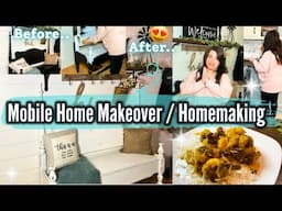 ✨Mobile Home MAKEOVER on a BUDGET | Mobile Home HOMEMAKING MOTIVATION | Clean & Cook With me