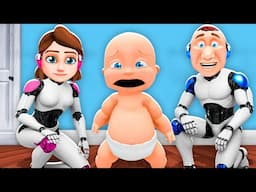 Baby ADOPTED By ROBOT FAMILY!