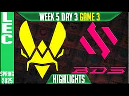 VIT vs BDS Highlights Game 3 | LEC Spring Split W5D3 2025 | Team Vitality vs Team BDS G3
