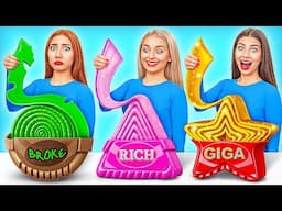 Rich vs Broke vs Giga Rich Food Challenge | Fantastic Food Hacks by Jelly DO Challenge