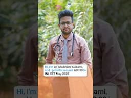 Meet Dr. Shubham who scored AIR 30 in INICET May 2025 🏆 #shorts #dbmci