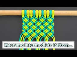 DIY Macrame Tutorial - Intermediate Pattern Using Double Half Hitch Knot | Easy Macrame Pattern