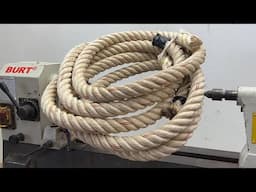 Amazing Woodturning Crazy - Bad Things Did Not Happen When Twisting Rope On Wood Lathe