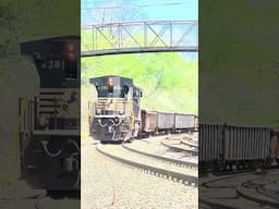 Is Someone In This Locomotive DPU?  Train Easing Down Steep Grade, JawTooth shorts 🩳4-27-2035