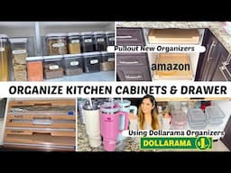 Organize Entire Kitchen Cabinets 💁‍♀️Dollarama Finds, Kitchen Cabinet Pullout Organizers From Amazon
