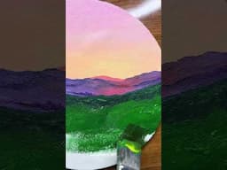 Easy mountain landscape painting/ Acrylic painting tutorial for beginners #painting #acrylicscenery