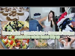 HOUSE RESET + CASSEROLE RECIPES + CRUMBL COOKIE COPYCAT | Busy Mom of 5 Productivity Vlog