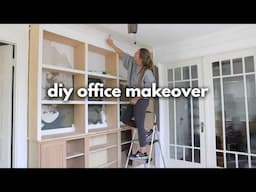 this took forever... but it looks AMAZING! | DIY Office Makeover | DIY Custom Wood Built Ins