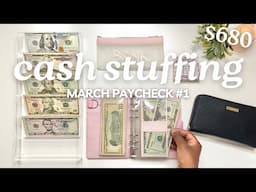CASH ENVELOPE STUFFING | MARCH 2025 PAYCHECK #1 | Budget With Me | MONETS MONEY