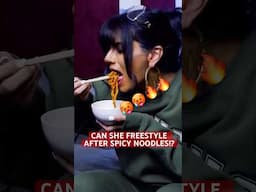 Can she spit a freestyle after eating some super spicy noodles!?