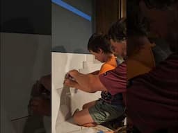 this tile wall project was a family affair! #backsplash #tile #tilemat