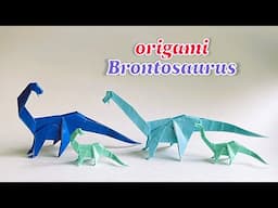 How to make origami dinosaur (Brontosaurus), step by step tutorial