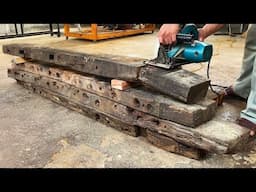 Woodworking Preserving Heritage:  Ideas Building Strong Table with Train Railway Sleeper Wood