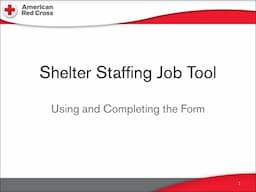 19  Shelter Staffing Job Tool