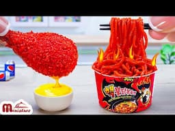🍗 So Flavorful Miniature Fried Chicken With Spicy Noodles Recipe | ASMR Cooking Mini Food