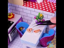 How to Make a Beautiful Miniature Kitchen (Cooking Unit, Dinning Table ) For  A Cardboard House